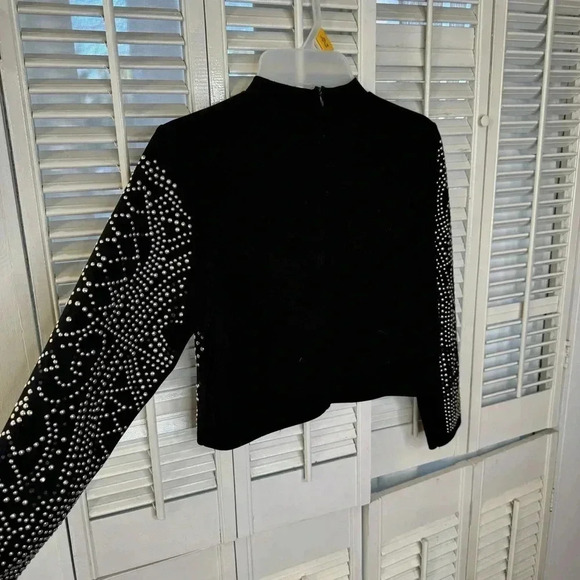 Embellished mock neck top - Picture 2 of 4